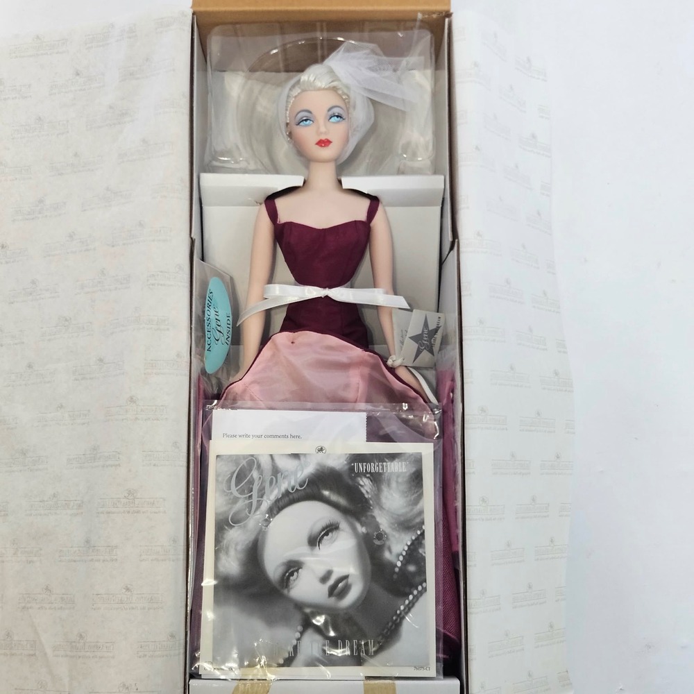 Ashton Drake Gene Marshall Unforgettable Doll Mel Odom Burgundy Gown NIB